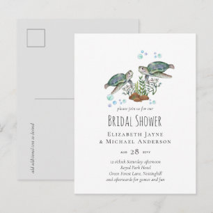 Carte Postale Mariage sur la plage des tortues de mer