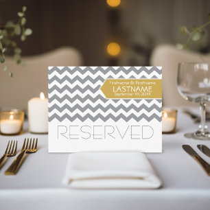 Carte Postale Mariage Table RÉSERVÉE Signe moderne Chevron