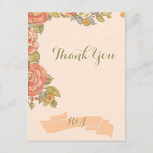 Carte Postale Mariage vintage au printemps