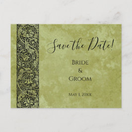 Carte Postale Mariage Vintage, Épargnez la Date Florale Victorie