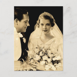 Carte Postale Mariage vintage mariée et chambre