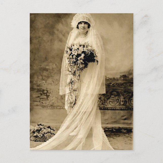 Carte Postale Mariage Vintage Une Mariée (Devant)