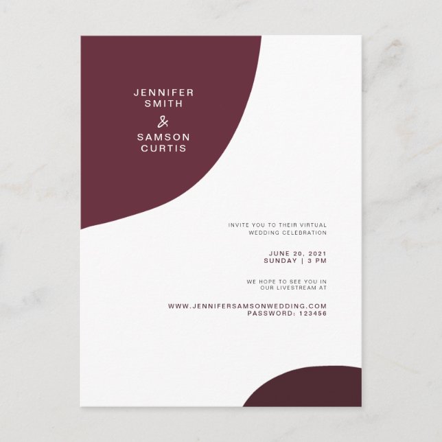 Carte Postale Mariage virtuel Abstrait moderne en Bourgogne (Devant)