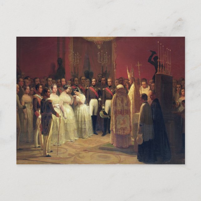 Carte Postale Mariages de la reine Isabelle II (Devant)