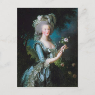 Carte Postale Marie-Antoinette avec la Rose par Elisabeth Lebrun