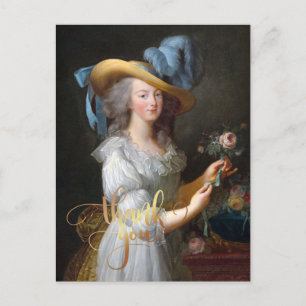 Carte Postale Marie Antoinette avec Merci rose