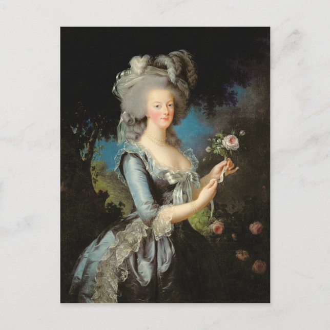 Carte Postale Marie Antoinette avec un Rose, 1783 (Devant)