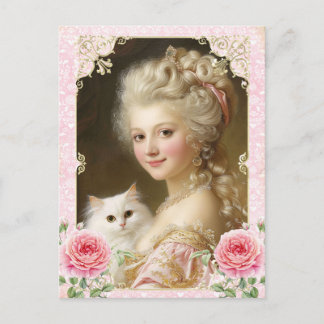 Carte Postale Marie Antoinette,French,Paris,cat,portrait ポストカード