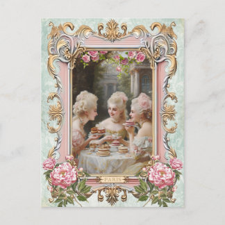 Carte Postale Marie Antoinette,French,Paris,tea,cake,rose ポストカード