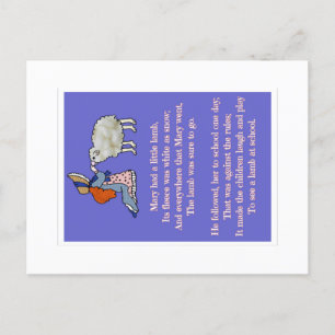 Carte Postale Marie avait un petit agneau