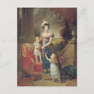Carte Postale Marie-Caroline de Bourbon avec ses Enfants