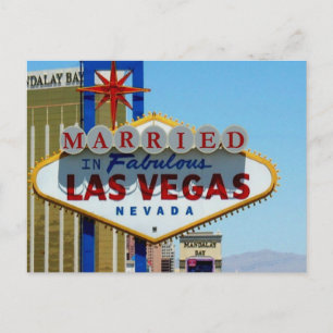 Carte Postale MARIÉ Dans Fabulous Las Vegas Post Card