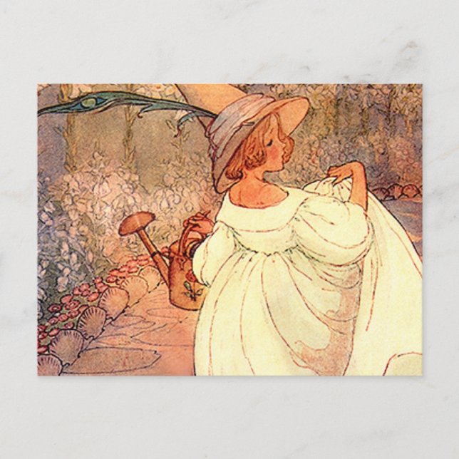 Carte Postale Marie dans son jardin (Devant)