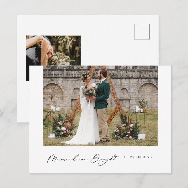 Carte postale Marié et brillant moderne minimalist (Devant / Derrière)