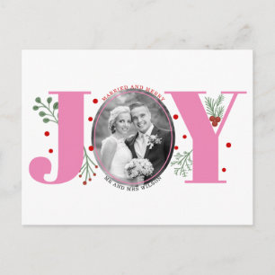 Carte Postale Marié et Joyeux rose JOIE Noël photo