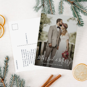 Carte Postale MARIÉ & JOYEUX annonce de mariage de fêtes