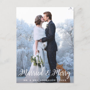 Carte Postale Marié & Joyeux Mariage Noël Photo L