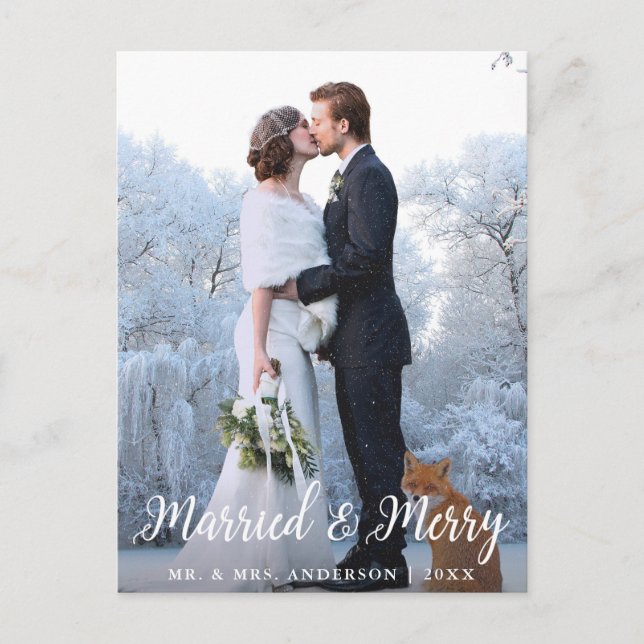 Carte Postale Marié & Joyeux Mariage Noël Photo L (Devant)