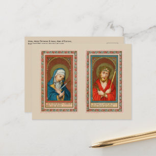 Carte Postale Marie, Mater Dolorosa & Jésus, Ecce Homo