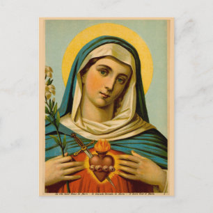 Carte Postale Marie Notre-Dame des Douleurs Coeur immaculé
