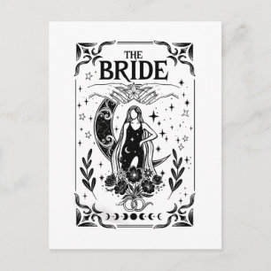 Carte Postale Mariée de Bachelorette Sorcière Coven Mariage Goth