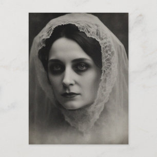 Carte Postale Mariée en noir et blanc