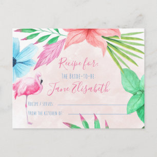 Carte Postale Mariée florale d'aquarelle tropicale pour être la 