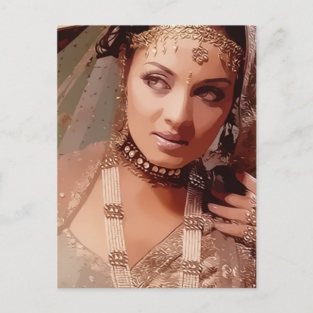 Carte Postale Mariée indienne (Devant)