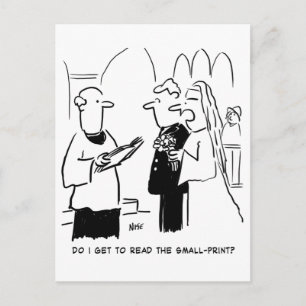 Carte Postale Mariée veut vérifier le petit dessin imprimé