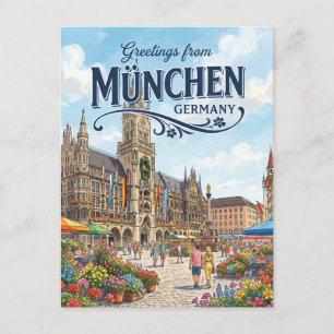 Carte Postale Marienplatz, Munich Allemagne