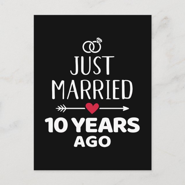 Carte Postale Mariés il y a 10 ans 10e anniversaire de mariage (Devant)