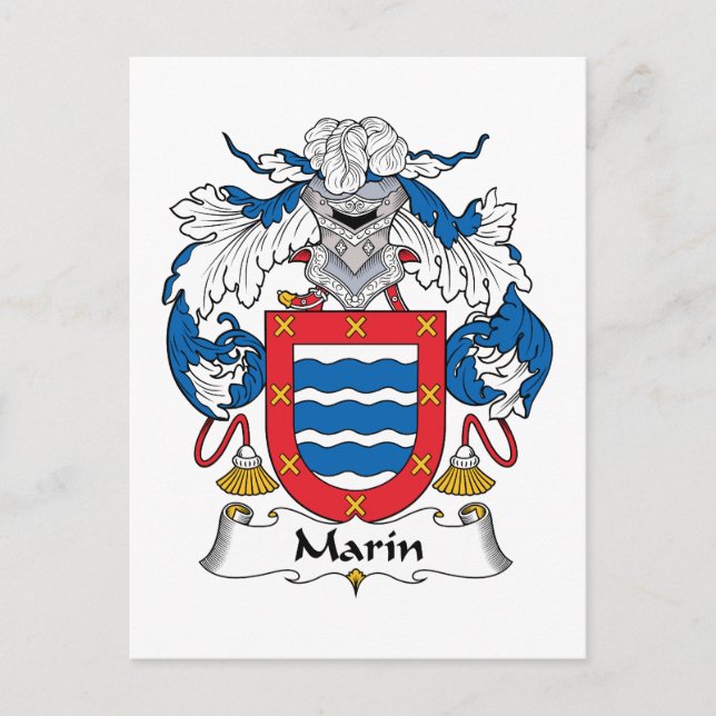 Carte Postale Marin Family Crest (Devant)