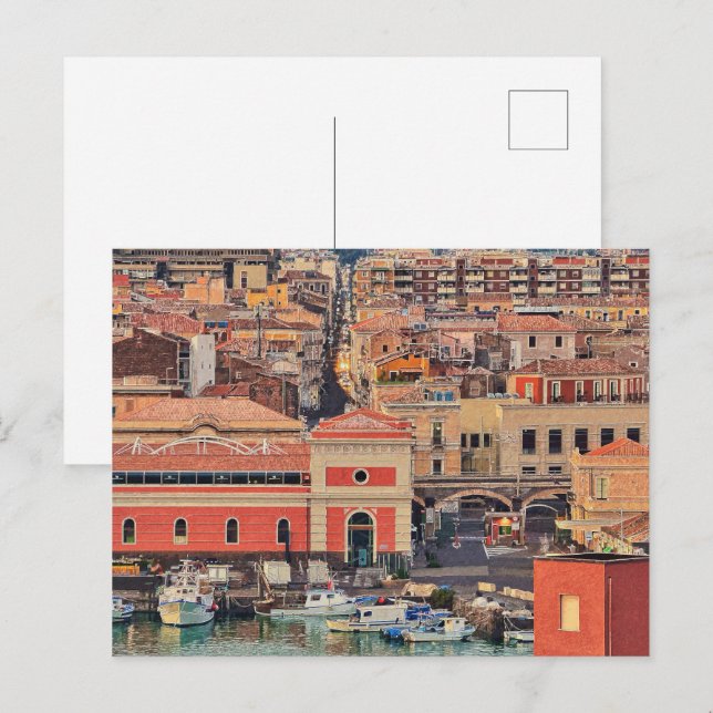 Carte Postale Marina de Catania City Sicile Italie (Devant / Derrière)