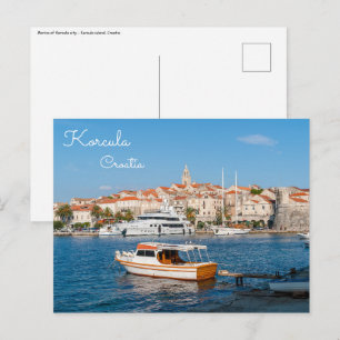 Carte Postale Marina de la ville de Korcula - Dalmatie, Croatie