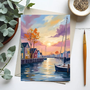 Carte Postale Marina pour bateaux Peinture à l'aquarelle de la