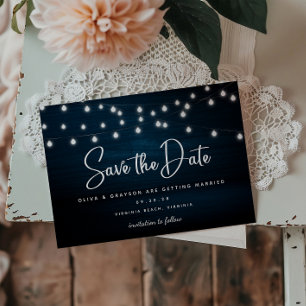 Carte Postale Marine Bleu Rustique Bois Éclairages Enregistrer L