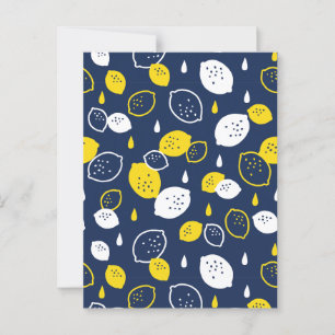 Carte Postale Marine Blue Lemon Art - Refresh Citrus Design