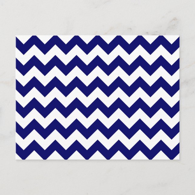 Carte Postale Marine et White Zigzag (Devant)