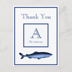 Carte Postale Marine Personnalisée Blue White Shark Coastal