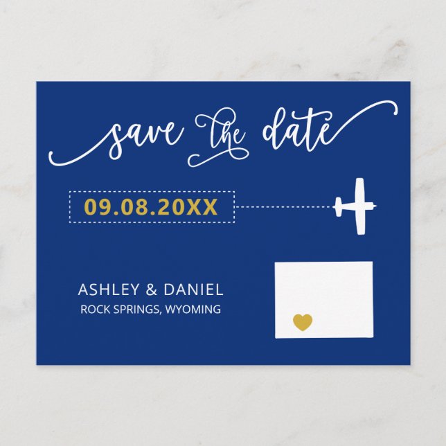 Carte Postale Marine Wyoming Wedding Wedding Enregistrer la cart (Devant)