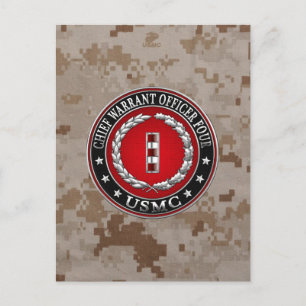 Carte Postale Marines des États-Unis : Adjudant-chef quatre (USM