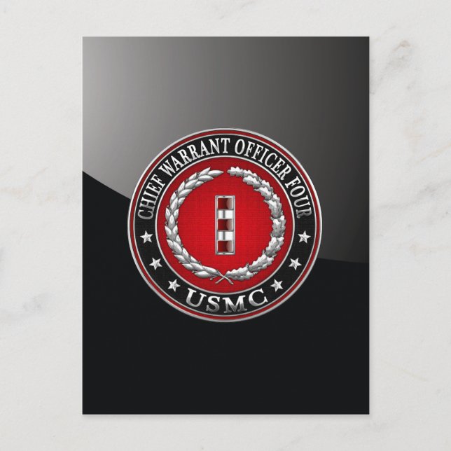 Carte Postale Marines des États-Unis : Adjudant-chef quatre (USM (Devant)
