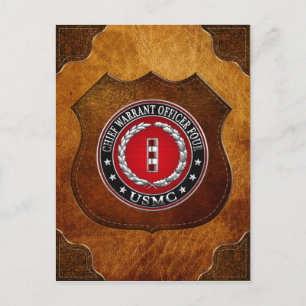 Carte Postale Marines des États-Unis : Adjudant-chef quatre (USM