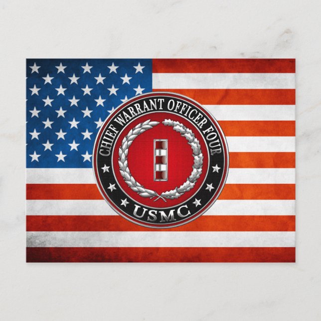 Carte Postale Marines des États-Unis : Adjudant-chef quatre (USM (Devant)