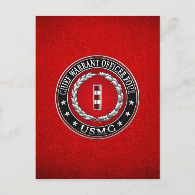 Carte Postale Marines des États-Unis : Adjudant-chef quatre (USM (Devant)