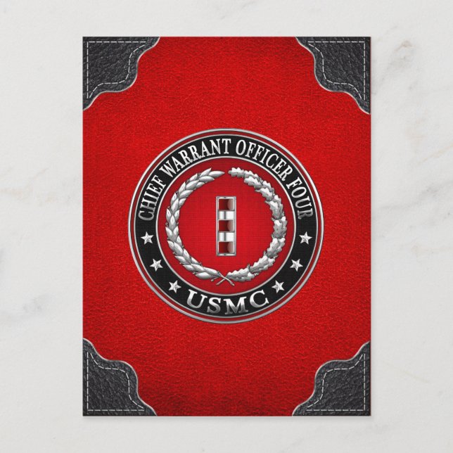 Carte Postale Marines des États-Unis : Adjudant-chef quatre (USM (Devant)