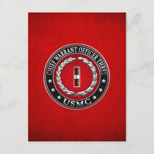 Carte Postale Marines des États-Unis : Adjudant-chef trois (USMC
