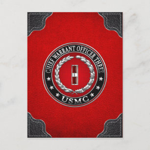 Carte Postale Marines des États-Unis : Adjudant-chef trois (USMC