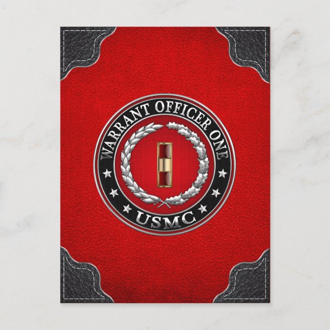 Carte Postale Marines des États-Unis : Adjudant de première clas (Devant)