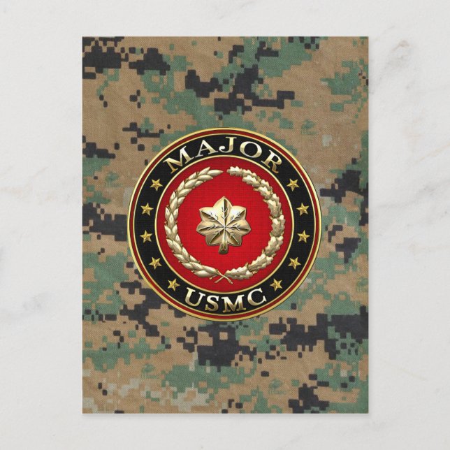 Carte Postale Marines des États-Unis : Major (major de l'USMC) [ (Devant)